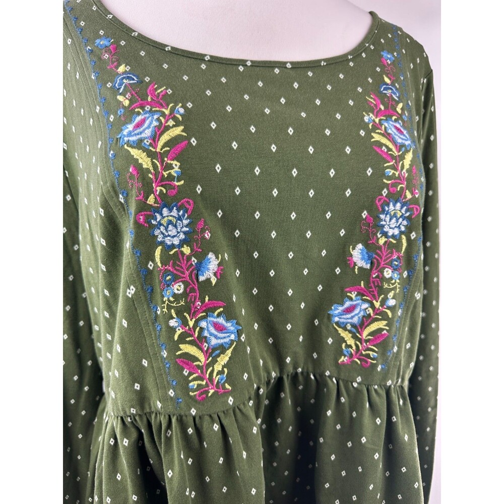 Matilda Jane Through Generations Embroidered Babydoll Top Diamond Print XXL NEW - Picture 4 of 10
